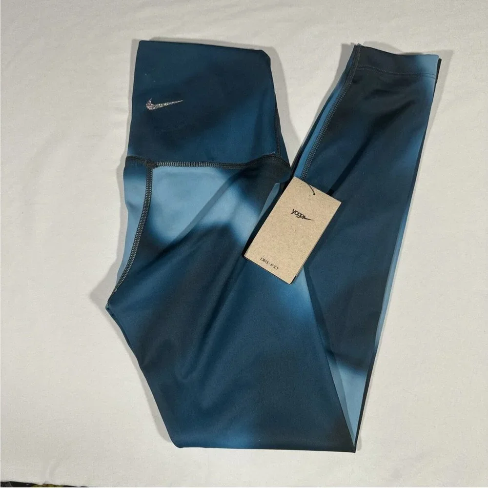 NWT $70 Nike Yoga [ XS ]‎ Dri-FIT 7/8 Tights in Marina Blue /Iron Grey